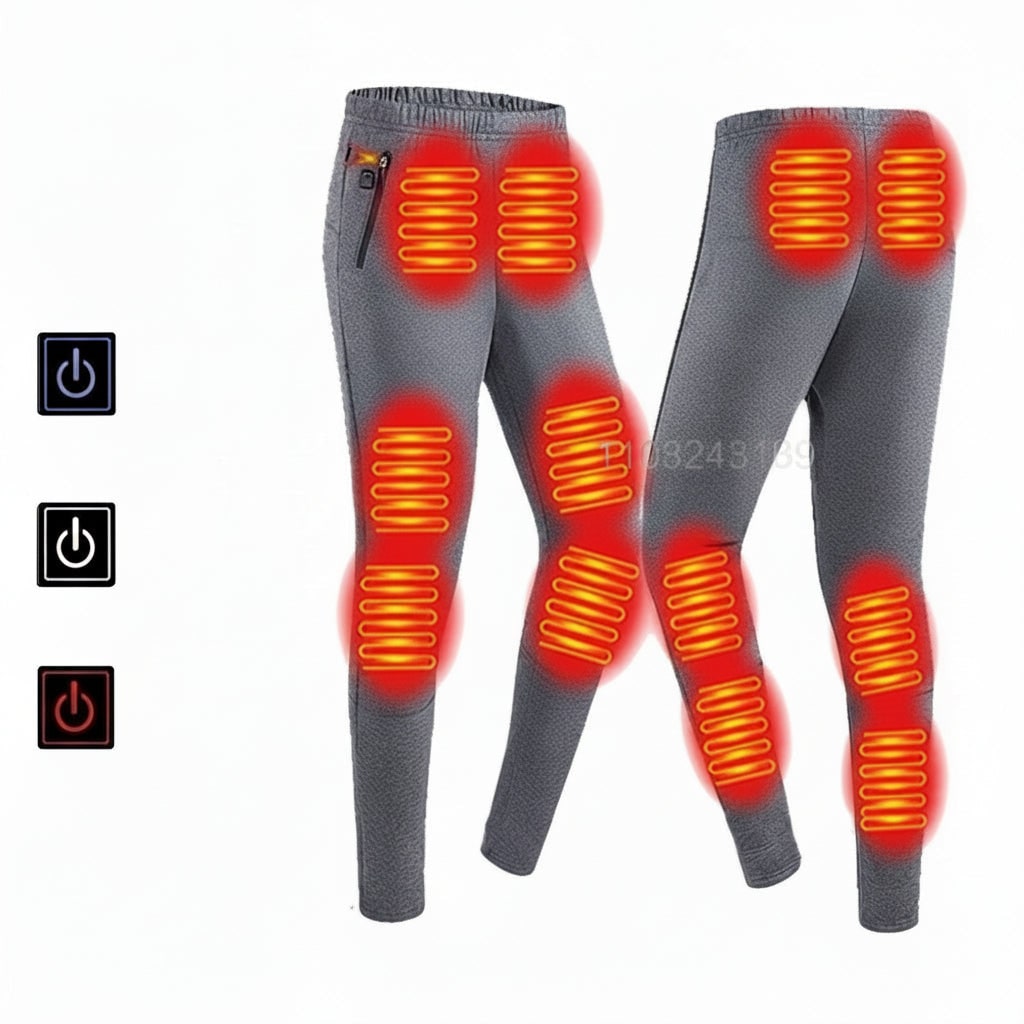USB Heated Long Johns Thermal Set, Multiple Heating Zones, Three Temperature Settings