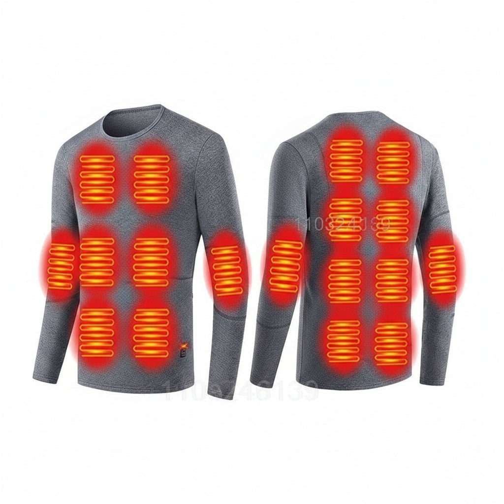 USB Heated Long Johns Thermal Set, Multiple Heating Zones, Three Temperature Settings