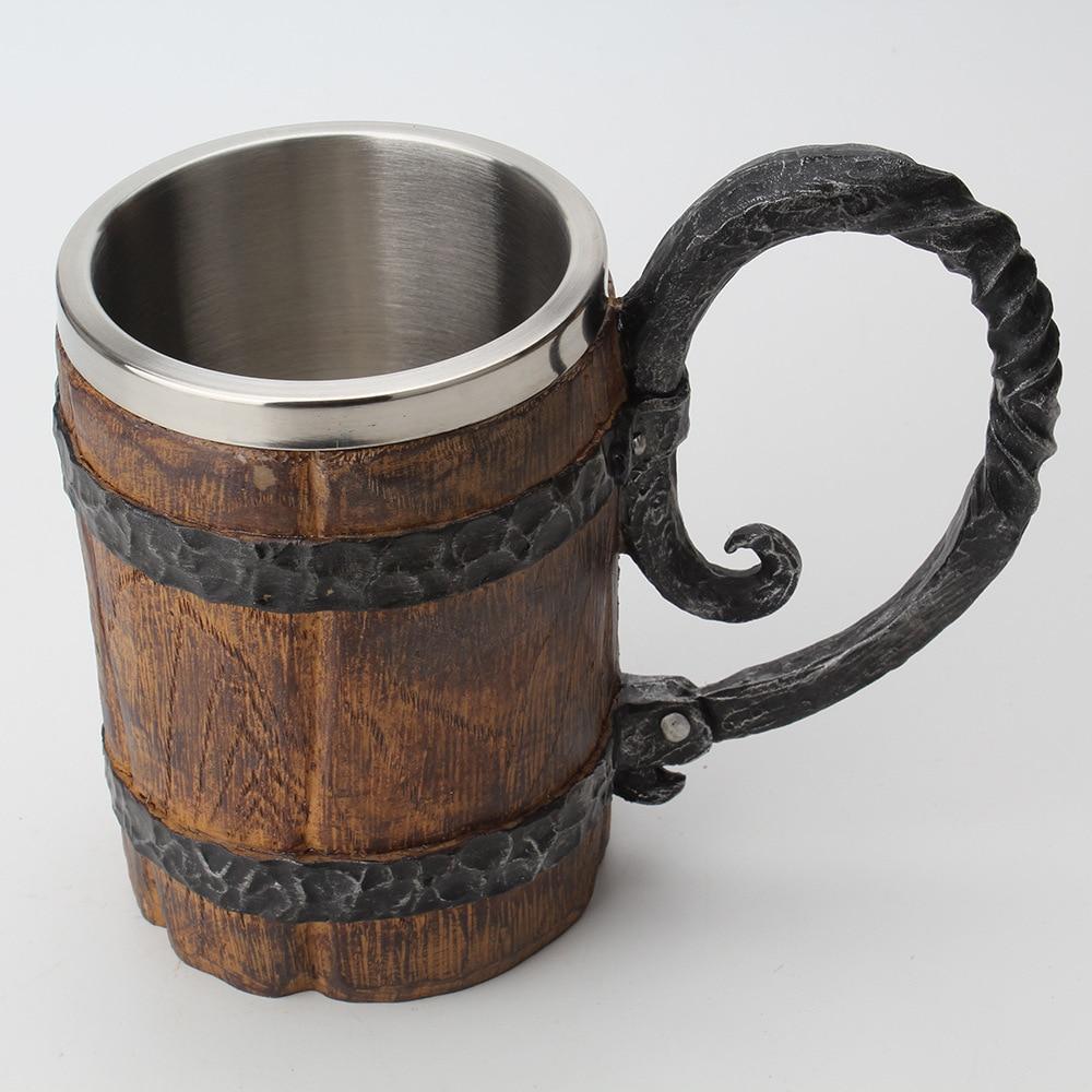 Nordic Design Tavern Mug Double Wall Insulated Cup Norse Viking Pattern