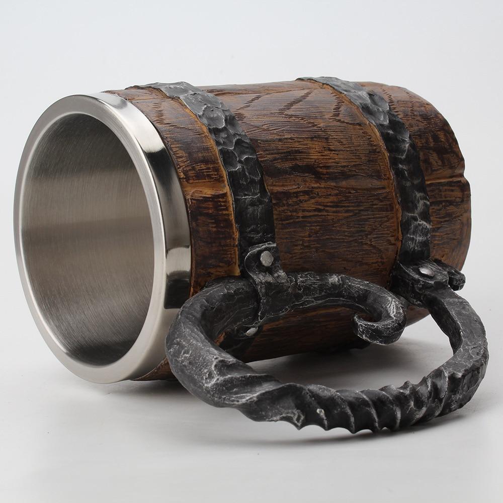 Nordic Design Tavern Mug Double Wall Insulated Cup Norse Viking Pattern