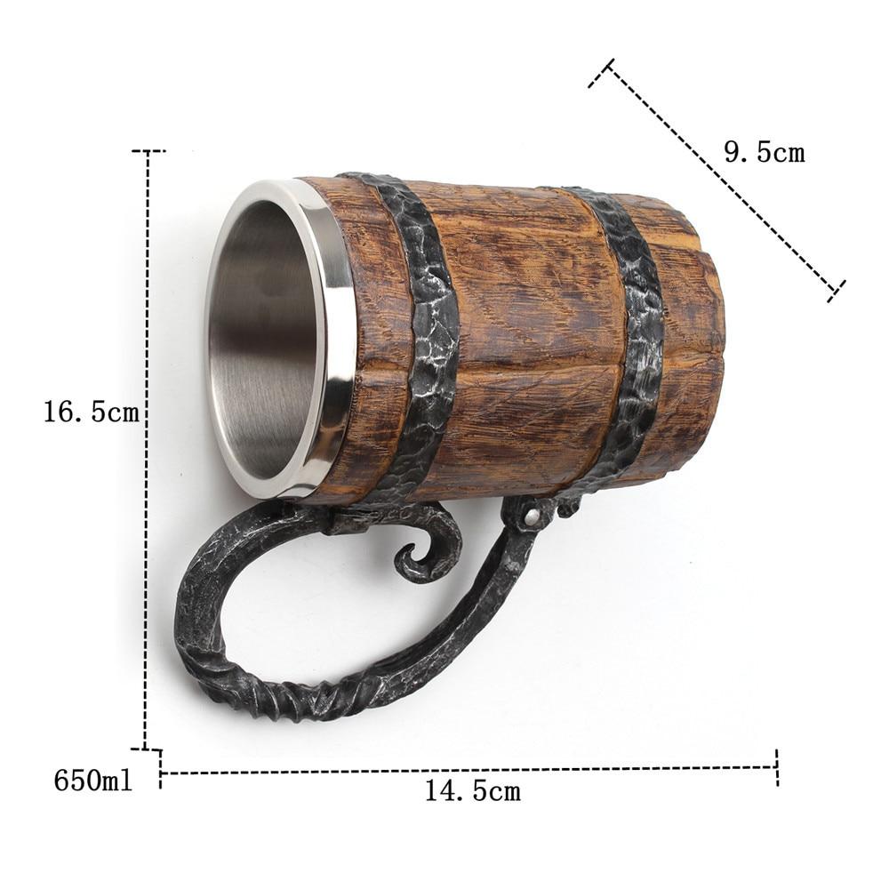 Nordic Design Tavern Mug Double Wall Insulated Cup Norse Viking Pattern