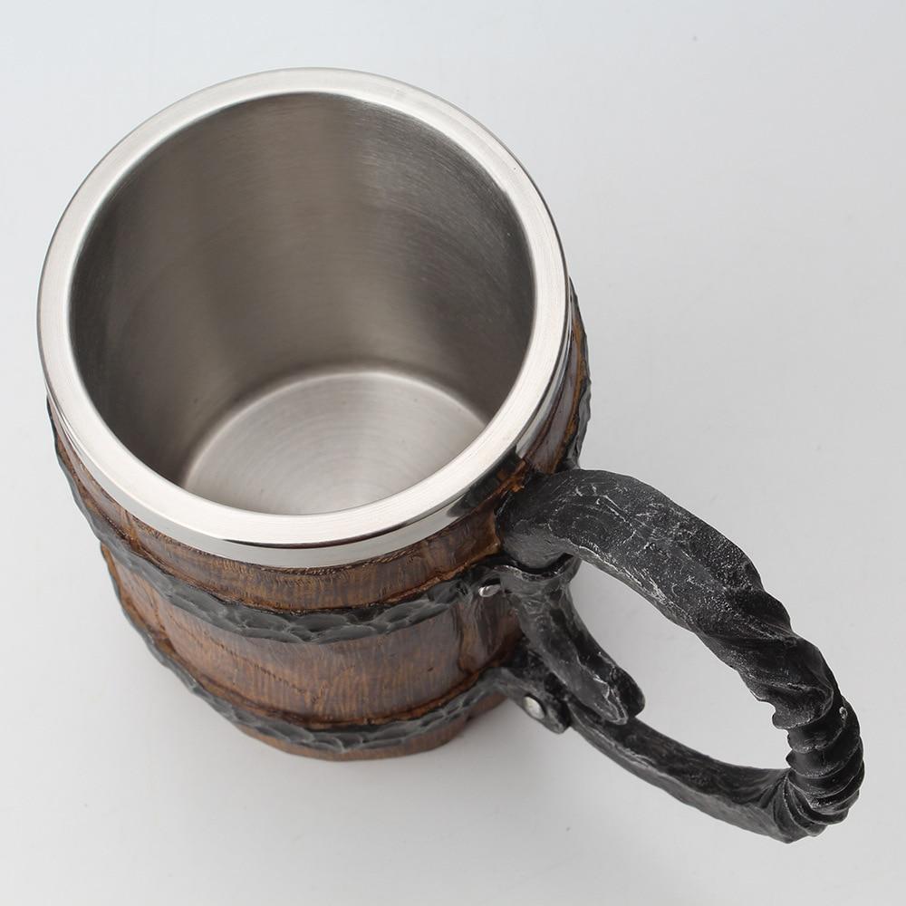 Nordic Design Tavern Mug Double Wall Insulated Cup Norse Viking Pattern