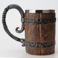 Nordic Design Tavern Mug Double Wall Insulated Cup Norse Viking Pattern