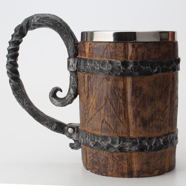 Nordic Design Tavern Mug Double Wall Insulated Cup Norse Viking Pattern