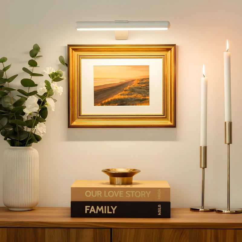 Bezprzewodowa lampka LED z akumulatorem do obrazów - metalowa lampa ścienna