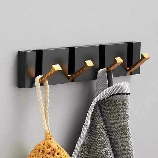 Modern Wall Mounted Coat Rack Retractable Folding Hooks Space Saving Design