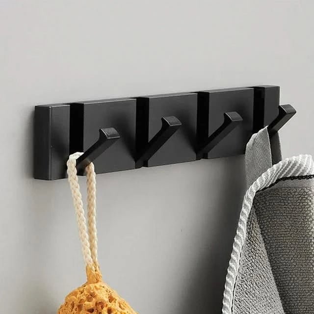 Modern Wall Mounted Coat Rack Retractable Folding Hooks Space Saving Design