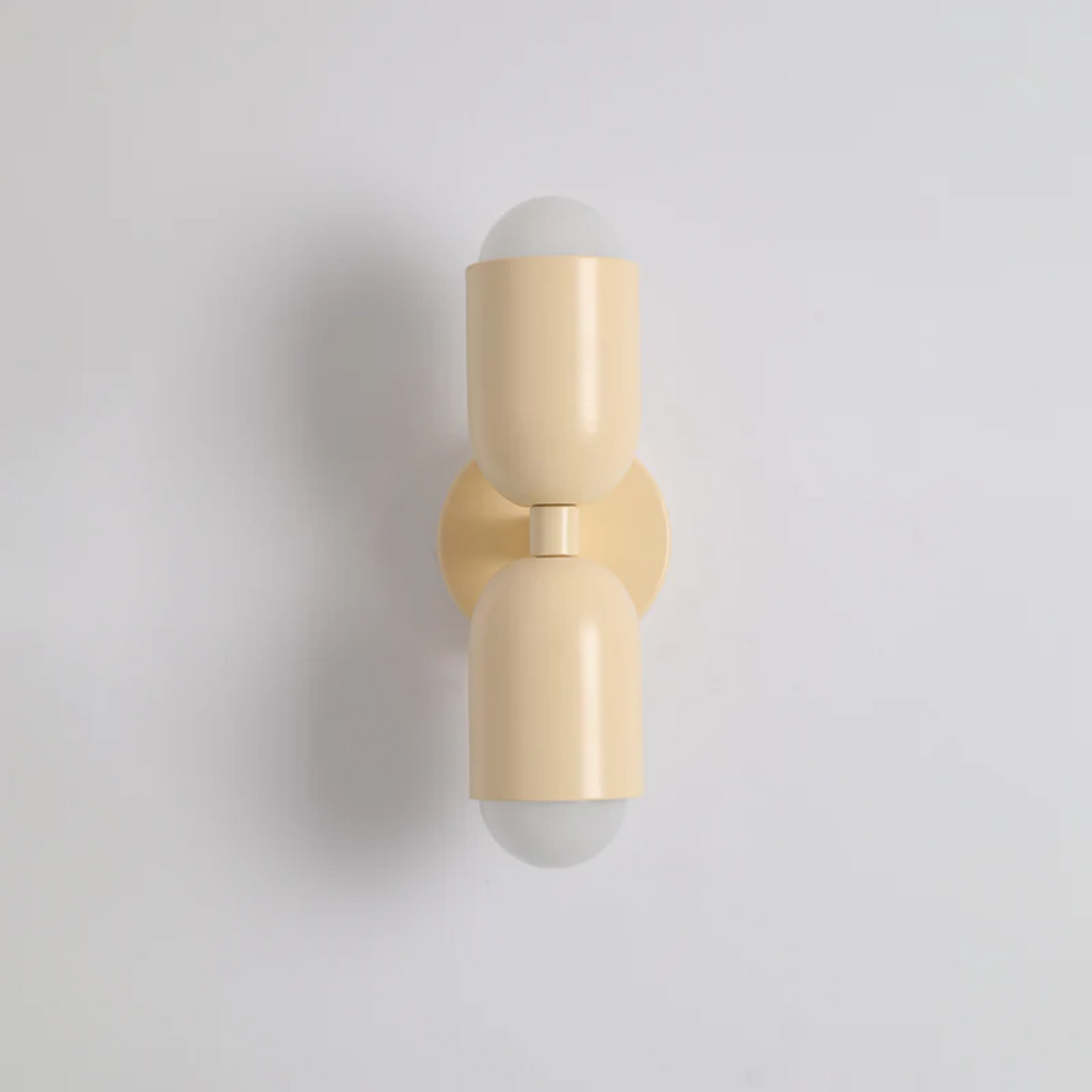 Applique da parete moderna - illuminazione LED doppia verso l’alto e verso il basso e rivestimento esterno a blocchi di colore