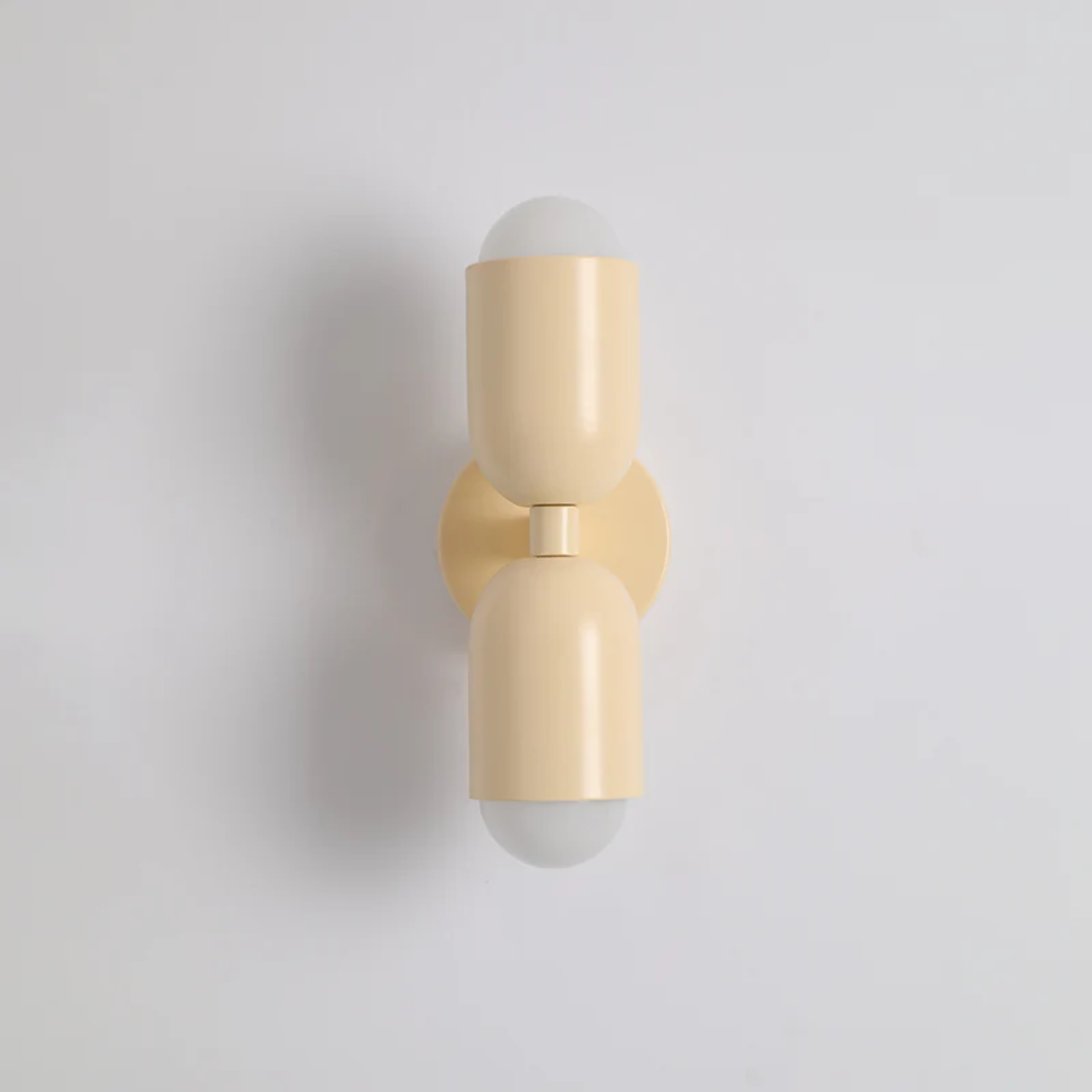 Modern Wall Sconce - Dual Up Down LED Lighting And Color-Blocked Exterior