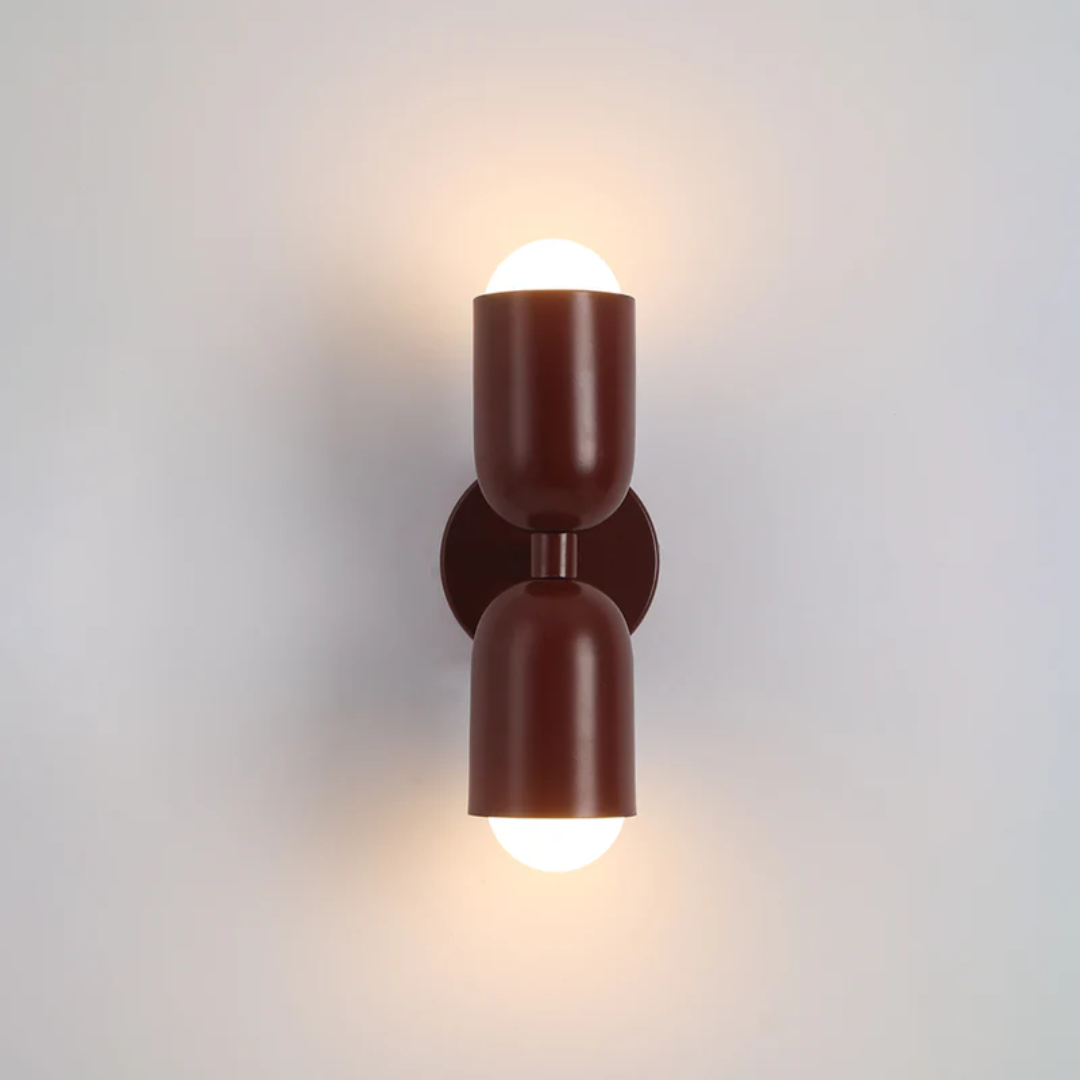 Modern Wall Sconce - Dual Up Down LED Lighting And Color-Blocked Exterior