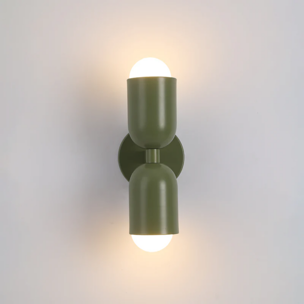 Applique da parete moderna - illuminazione LED doppia verso l’alto e verso il basso e rivestimento esterno a blocchi di colore