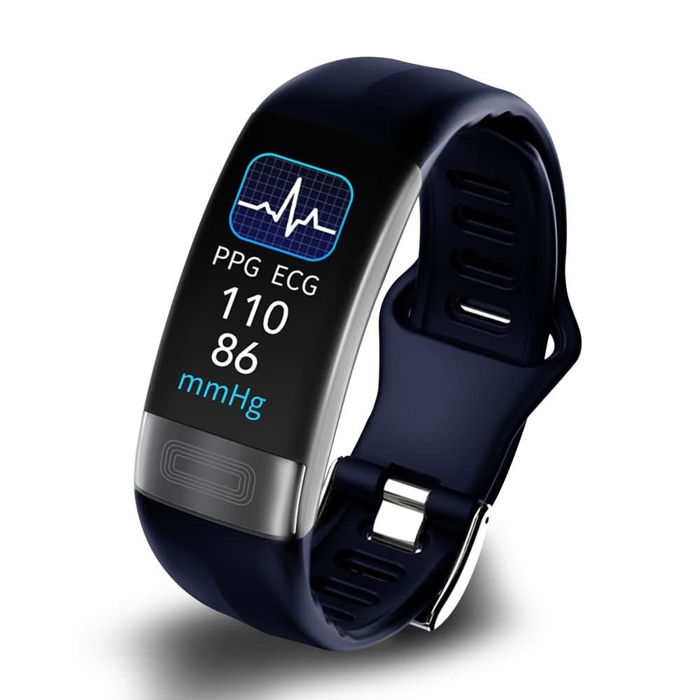 Fitnessmåler med silikonestrop, vandafvisende, med EKG- og pulsmåling