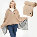 Wearable Heated Throw Blanket, 8 Heating Zones, USB Power, Zipper Closure