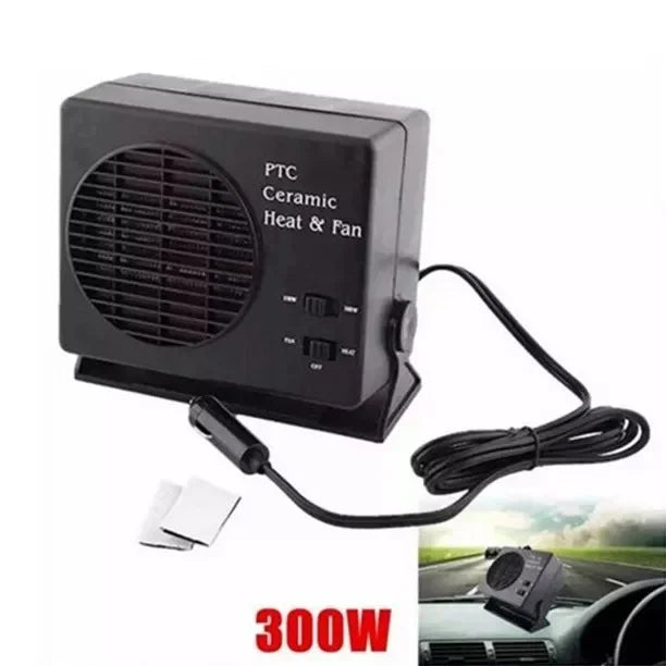 12V Ceramic Car Heater 150W-300W Portable Fan Automatic Thermostat