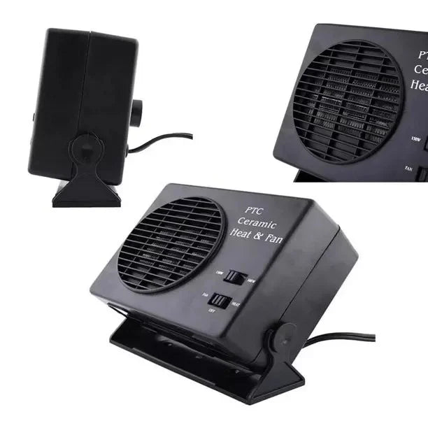 12V Ceramic Car Heater 150W-300W Portable Fan Automatic Thermostat