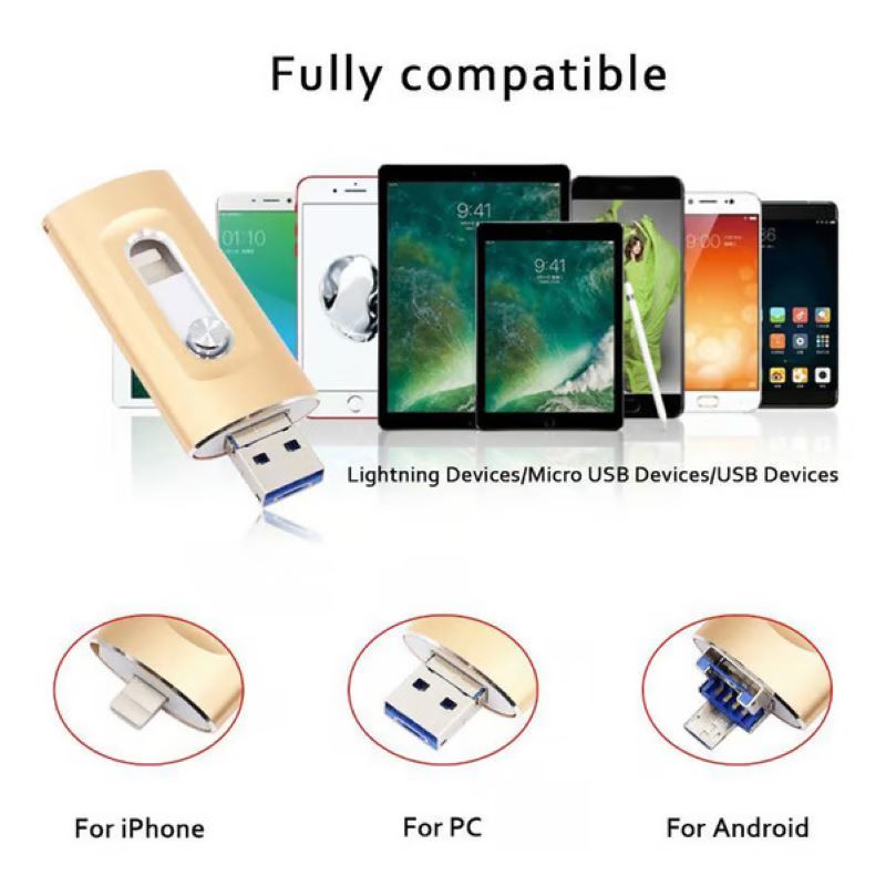3-in-1 Large Capacity USB Flash Drive for Mobile Phone and Computer