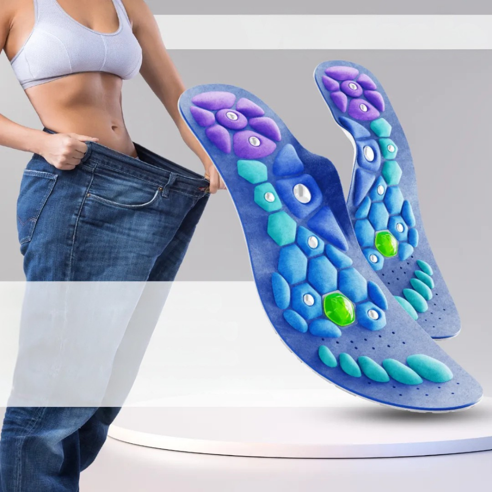 Akupresszúrás reflexológiai talpbetét a láb kényelméért és megtámasztásáért