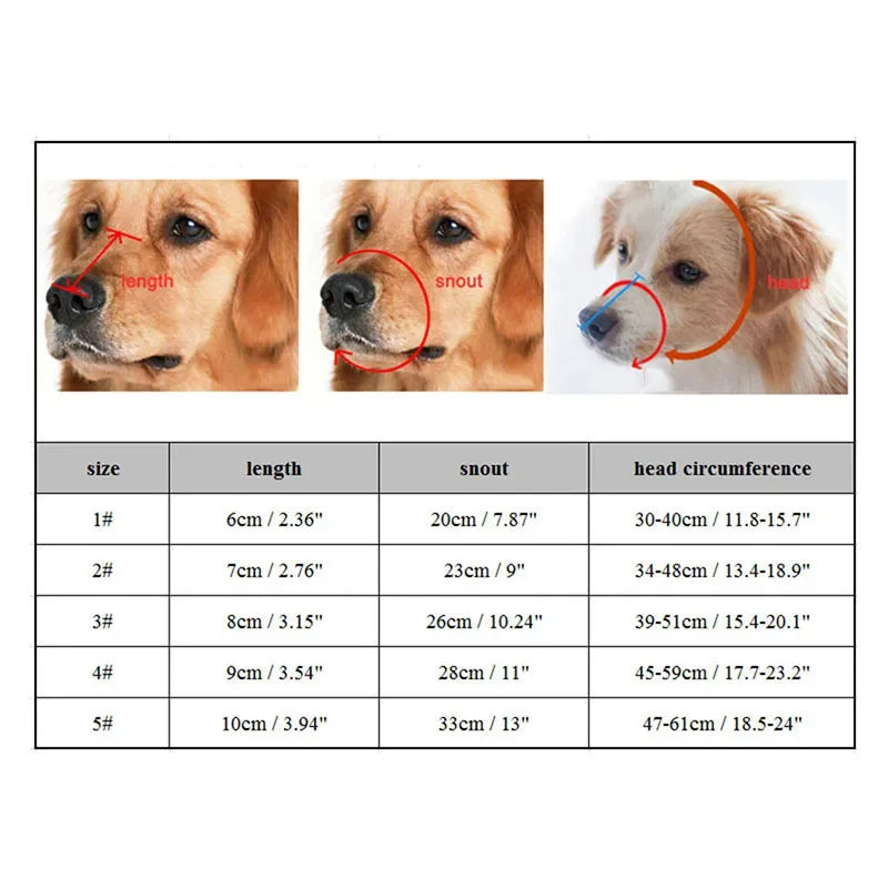 Muselière réglable en silicone pour chien, contrôle des aboiements et des morsures