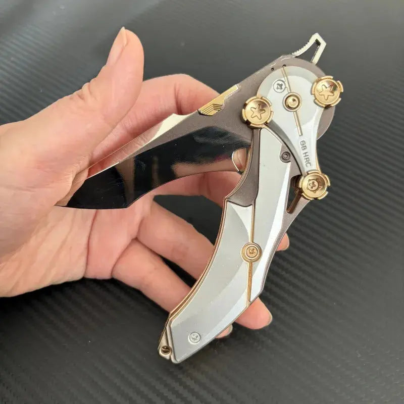 8Cr13Mov Steel Folding Knife, Compact All-Metal EDC Tool