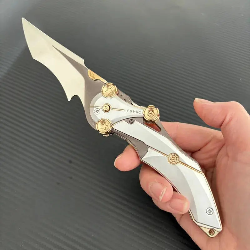 Couteau pliant en acier 8Cr13Mov, outil EDC compact entièrement métallique