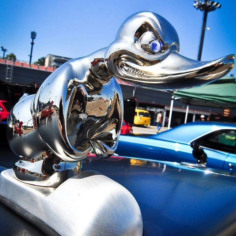 Réplique de canard en caoutchouc en colère pour orner le capot, emblème de radiateur de voiture