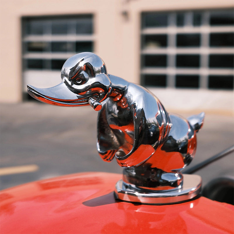 Réplique de canard en caoutchouc en colère pour orner le capot, emblème de radiateur de voiture