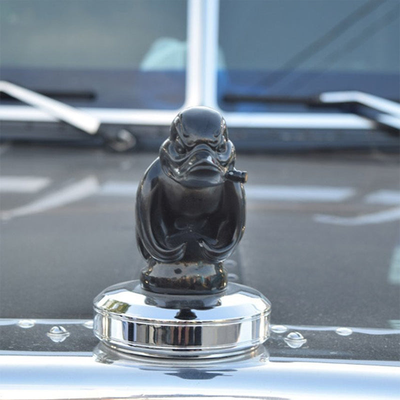 Réplique de canard en caoutchouc en colère pour orner le capot, emblème de radiateur de voiture