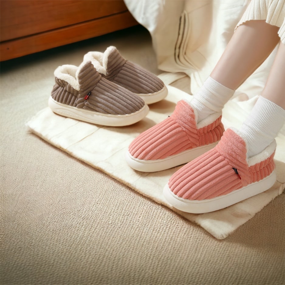 Boutique Cozy Fleece-Lined House Shoes, Plush Cushioned Comfort