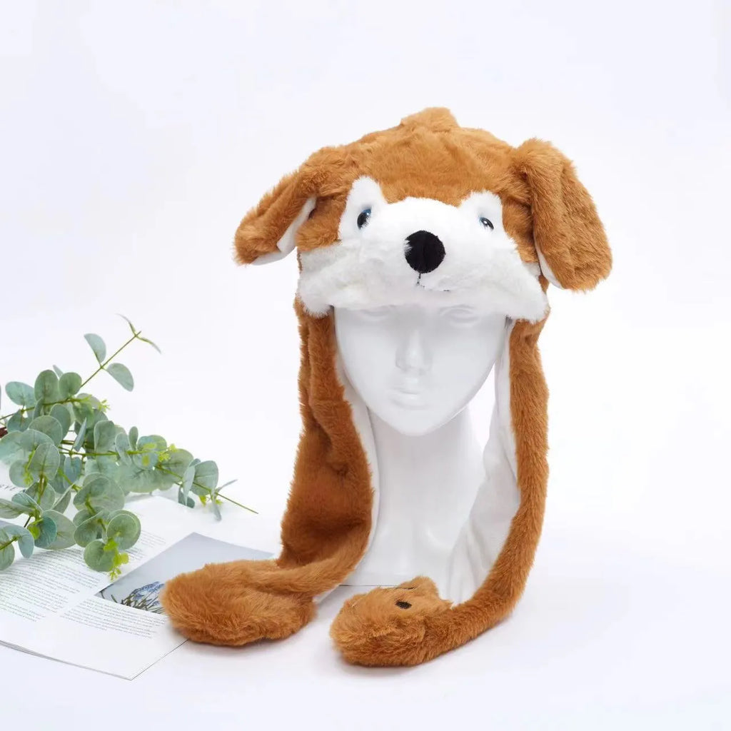 Cappello carino BunnyJoy con orecchie mobili e funzione di pressione sulla zampa