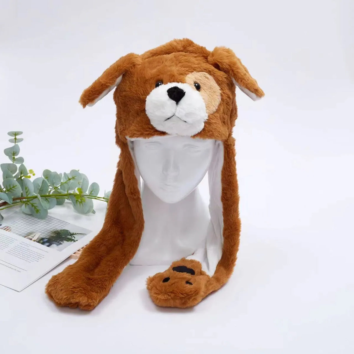 Gorro adorable BunnyJoy con orejas móviles y función de presionar la pata
