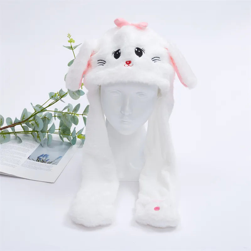 Gorro adorable BunnyJoy con orejas móviles y función de presionar la pata