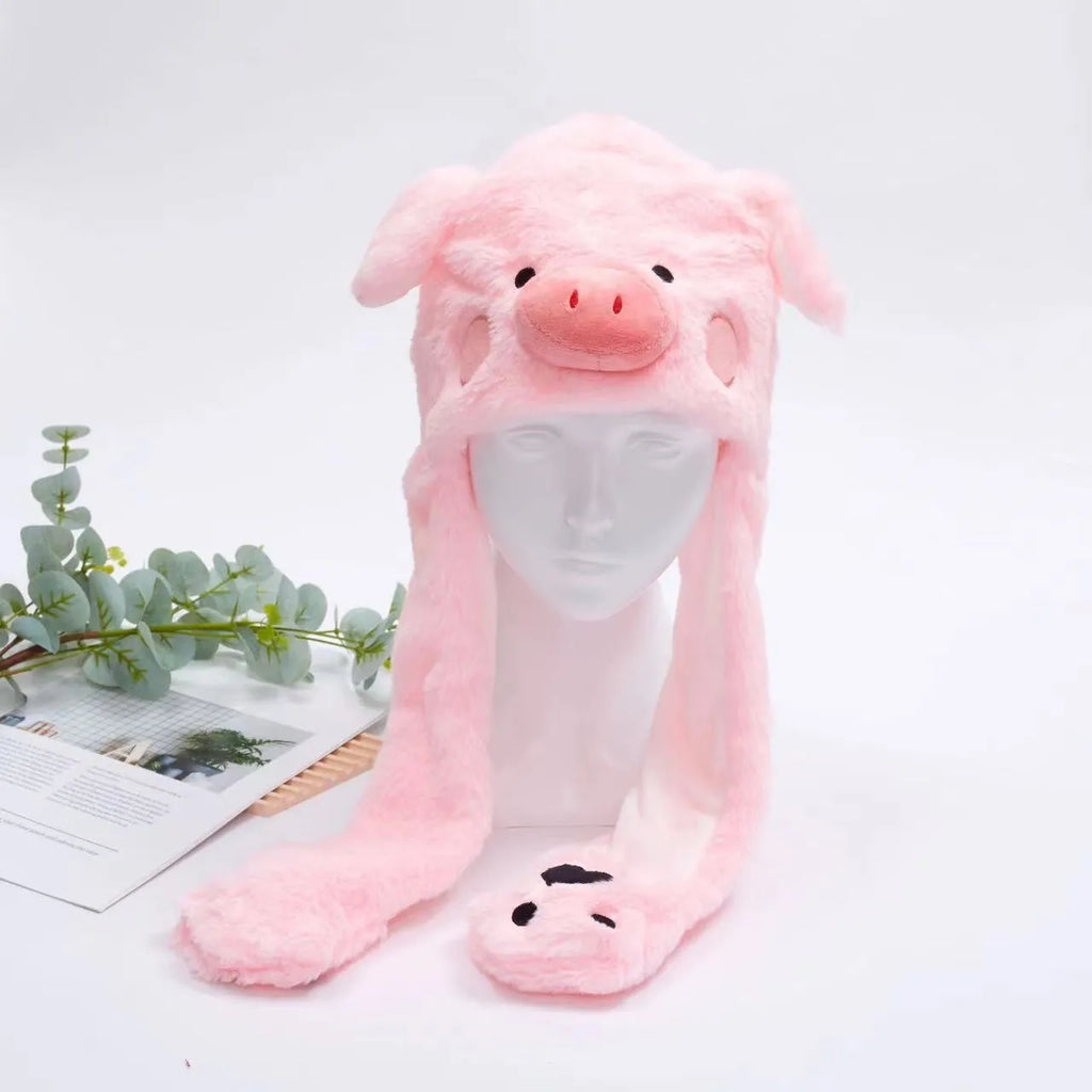 Cappello carino BunnyJoy con orecchie mobili e funzione di pressione sulla zampa