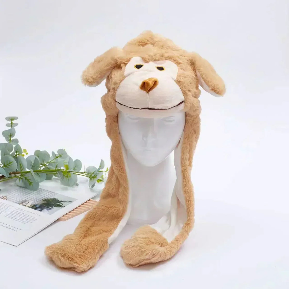 Gorro adorable BunnyJoy con orejas móviles y función de presionar la pata