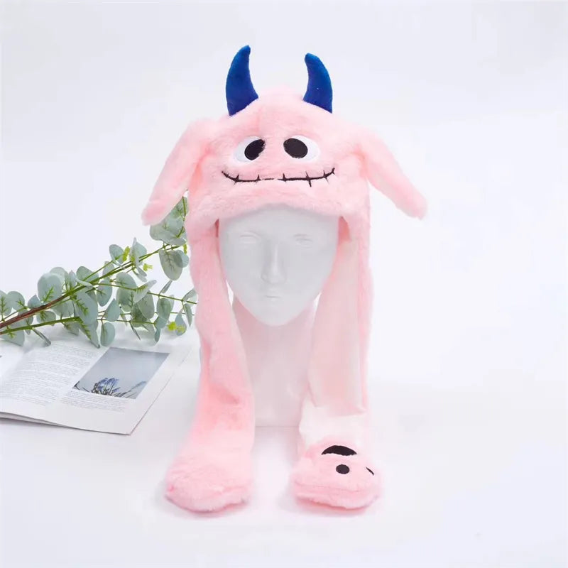 Gorro adorable BunnyJoy con orejas móviles y función de presionar la pata