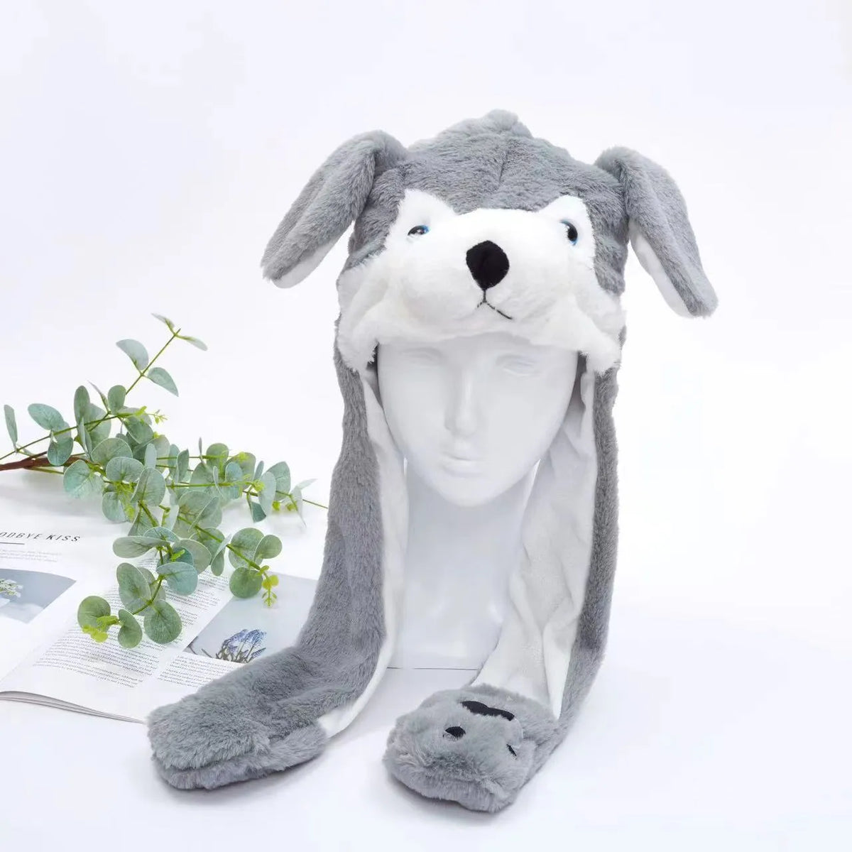 Gorro adorable BunnyJoy con orejas móviles y función de presionar la pata