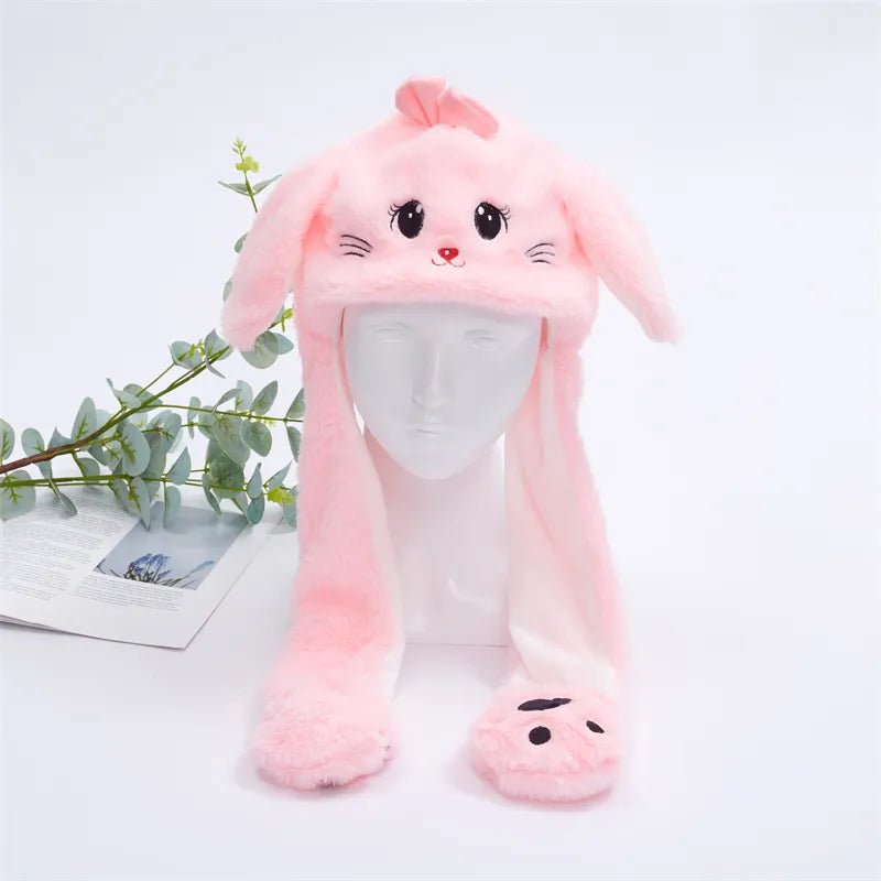 Gorro adorable BunnyJoy con orejas móviles y función de presionar la pata