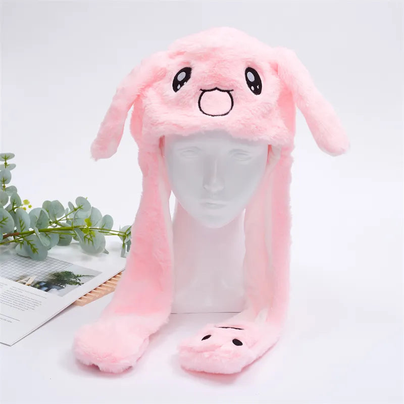 Cappello carino BunnyJoy con orecchie mobili e funzione di pressione sulla zampa