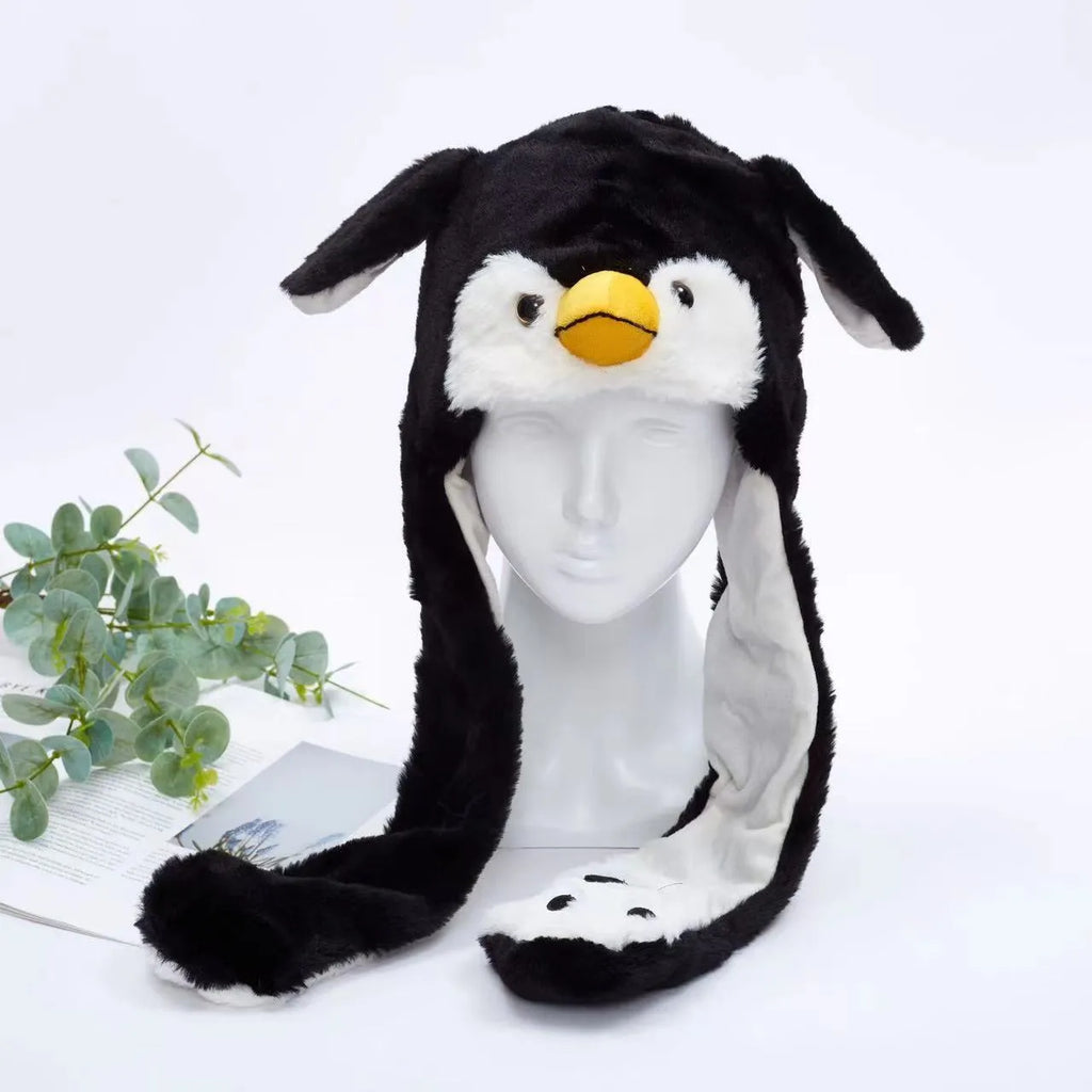 Cappello carino BunnyJoy con orecchie mobili e funzione di pressione sulla zampa