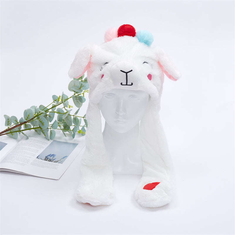 Gorro adorable BunnyJoy con orejas móviles y función de presionar la pata