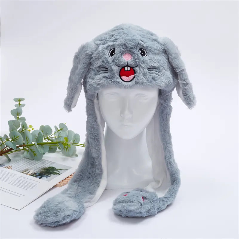 Cappello carino BunnyJoy con orecchie mobili e funzione di pressione sulla zampa