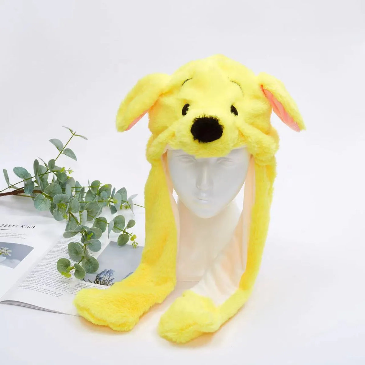 Gorro adorable BunnyJoy con orejas móviles y función de presionar la pata