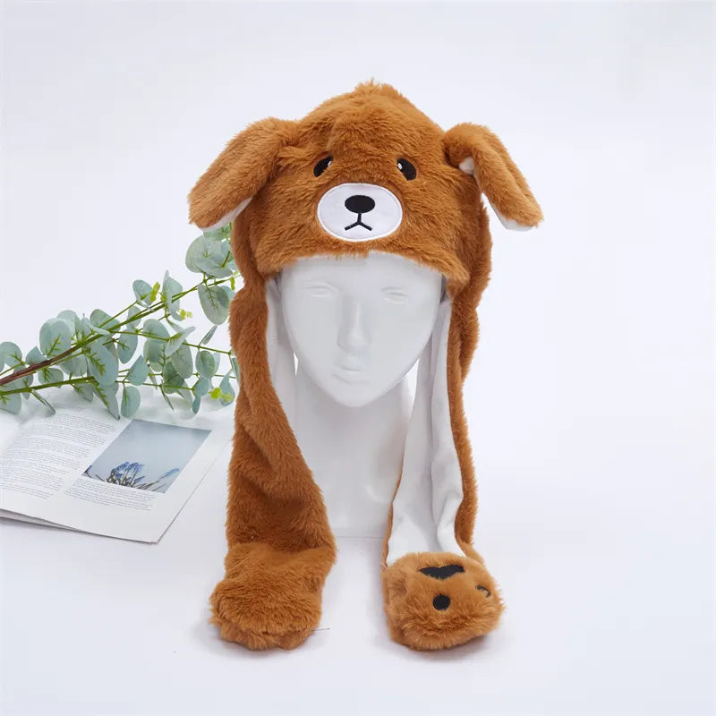 Cappello carino BunnyJoy con orecchie mobili e funzione di pressione sulla zampa