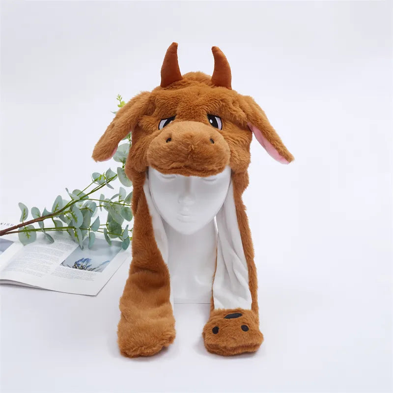 Gorro adorable BunnyJoy con orejas móviles y función de presionar la pata