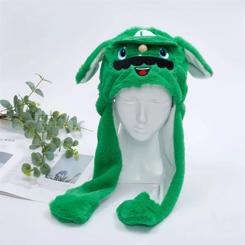 Cappello carino BunnyJoy con orecchie mobili e funzione di pressione sulla zampa