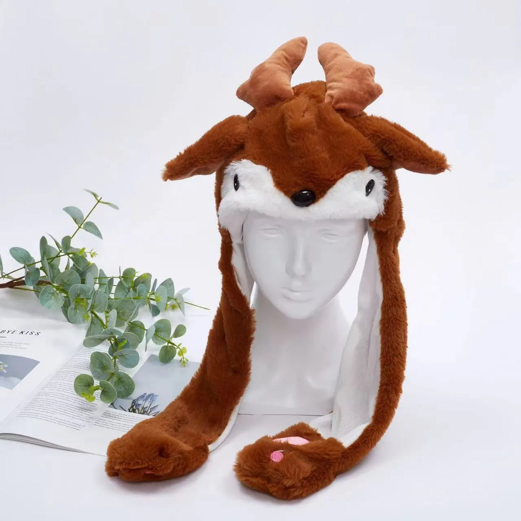 Cappello carino BunnyJoy con orecchie mobili e funzione di pressione sulla zampa