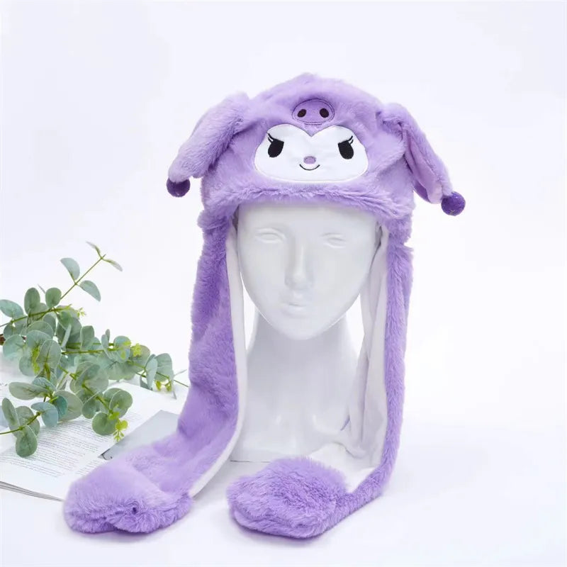 Gorro adorable BunnyJoy con orejas móviles y función de presionar la pata
