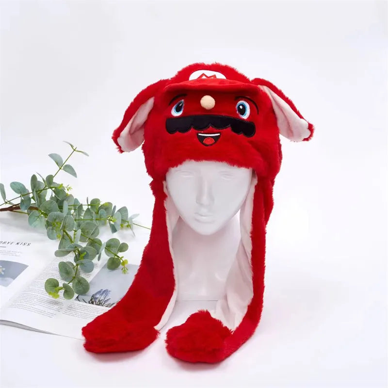 Gorro adorable BunnyJoy con orejas móviles y función de presionar la pata