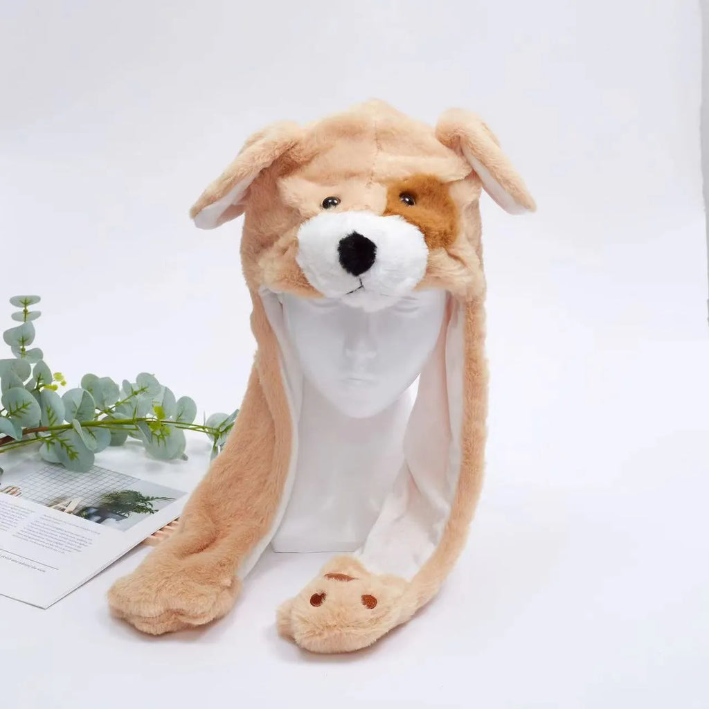 Cappello carino BunnyJoy con orecchie mobili e funzione di pressione sulla zampa
