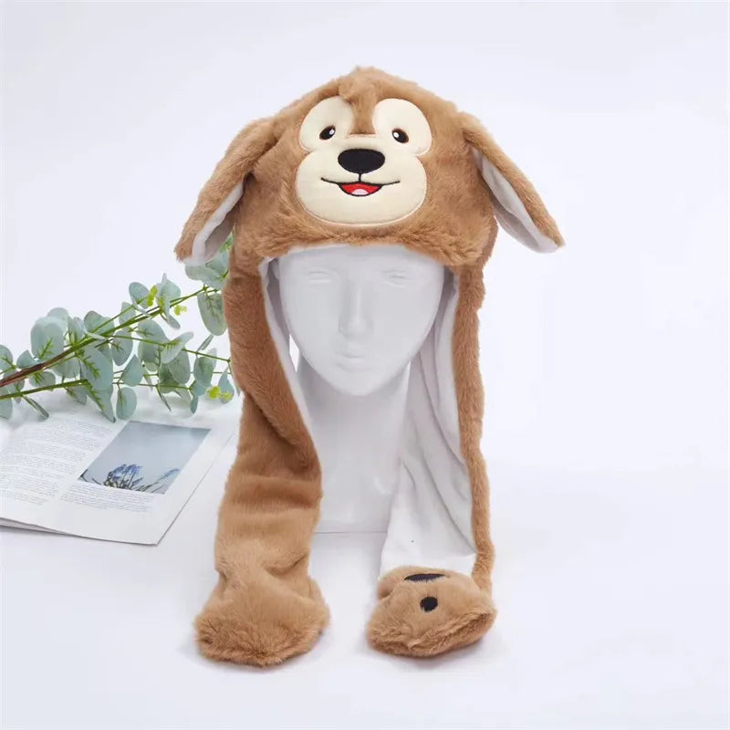 Gorro adorable BunnyJoy con orejas móviles y función de presionar la pata