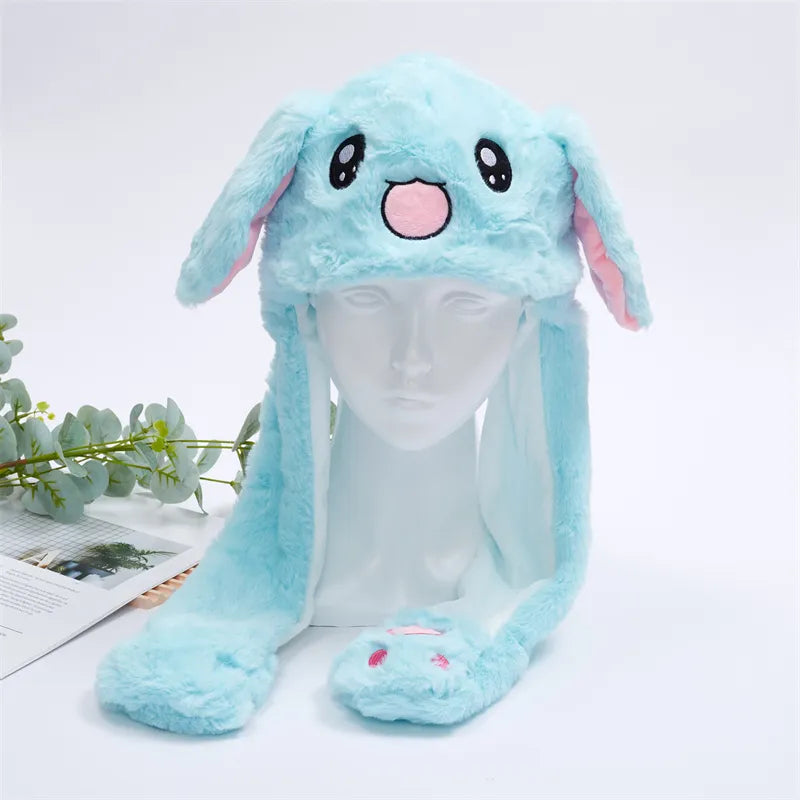 Gorro adorable BunnyJoy con orejas móviles y función de presionar la pata